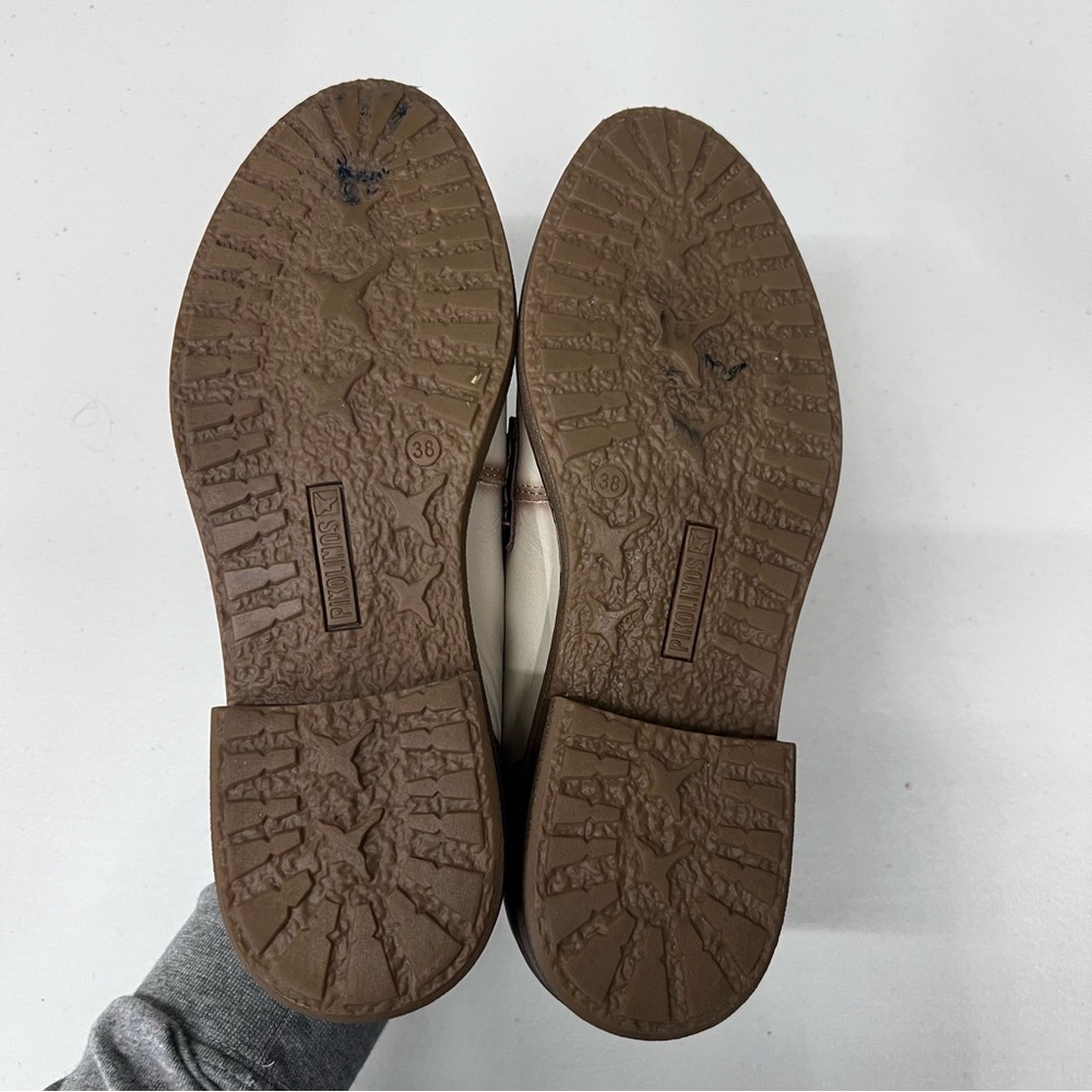 Pikolinos Aldaya Marfil Brown and Cream Leather Loafers Size 38 - Picture 6 of 9